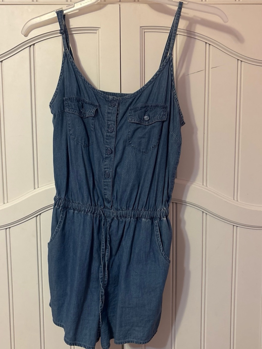 American Rag Light Blue Chambray Button-Front Top